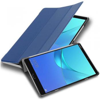 Cadorabo Funda para Huawei MediaPad M5 8 Pulgadas en Azul Oscuro y Cuero Artificial Extra Delgada