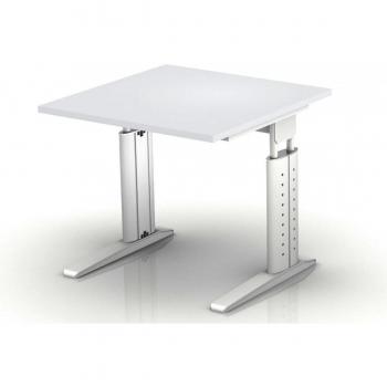 Arbeitsplatz Schreibtisch C-Fuß 80x80cm Grau/Weiß