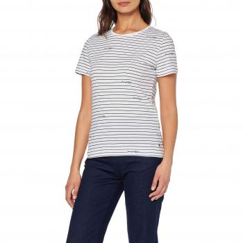 Tommy Hilfiger Damen Elora C-NK Tee SS T-Shirt, Weiß, Größe L