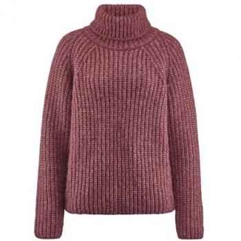 Hessnatur Damen Rollkragenpullover Relaxed aus Alpaka und Bio-Baumwolle