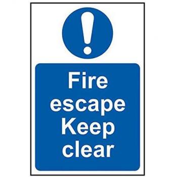 Safety First: Fire Exit Keep Clear Sticker – 300 × 200 mm