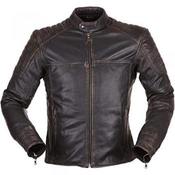Veste en cuir de moto Modeka Kaleo marron pour homme taille M