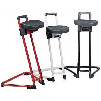 Siège ergonomique assis-debout mousse intégrale 600-850 mm tube acier noir