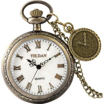 Vintage Hollow Gear Pocket Watch with Chain