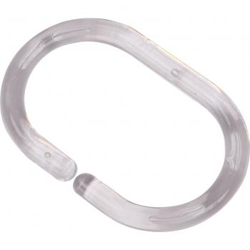Lot de 12 anneaux de rideaux en PVC transparent