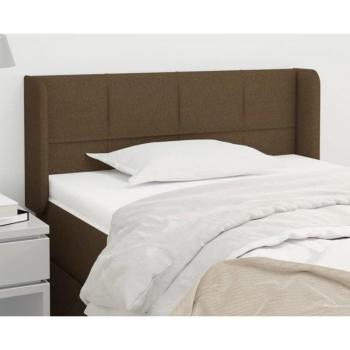 Stoff-Kopfteil Dunkelbraun mit Ohren 83x16x78/88 cm