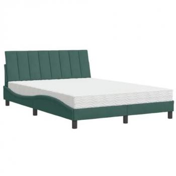 VidaXL Lova Mattress Bed 140x200cm in Deep Green Leather Finish