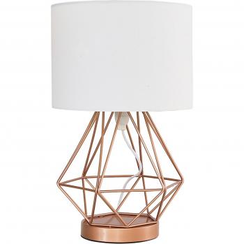VALUELIGHTS Melrose Copper Touch Table Lamp with Fabric Shade