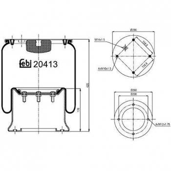 Febi bilstein 20413 Air Spring with steel piston