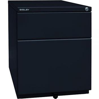 BISLEY OBA Rollcontainer, 25 mm Tischplatte, 1 Universalschublade, 1 HR-Schublade, Schwarz