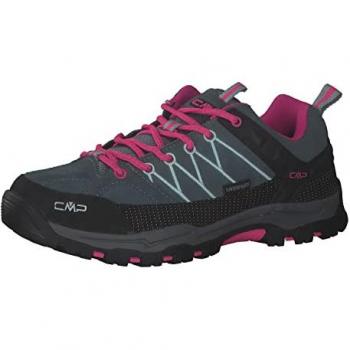 Zapatillas trekking CMP Rigel Low WaterProof gris azulado rosa junior