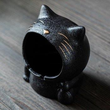 Ceramic Cat Art Ashtray