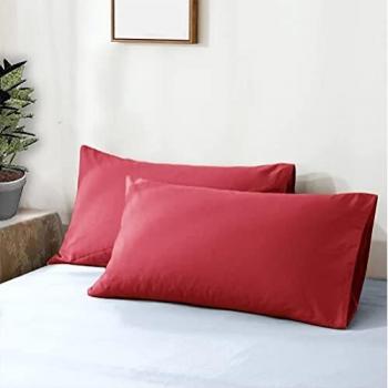 Federe in Tinta Unita Monkey House, 100% puro cotone, Confezione da 2, Chiusura a Pattina, Morbida, leggera, traspirante, 52x82cm