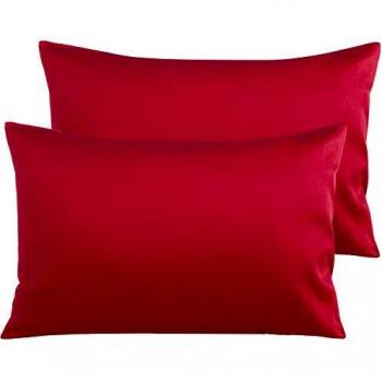 Breathable Red Pillowcases with Envelope Closure – 500 Thread Count