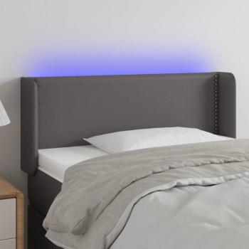 Illuminazione Testiera 103x16 cm grigia con similpelle