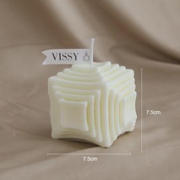 1 PC Cube Candle – Soy Wax Aromatherapy Scented Candle (Artistic Modeling & Interior Accents)