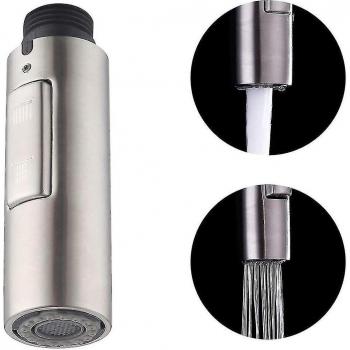 Tête de douche amovible G1/2 en acier inoxydable brossé pour robinet de cuisine