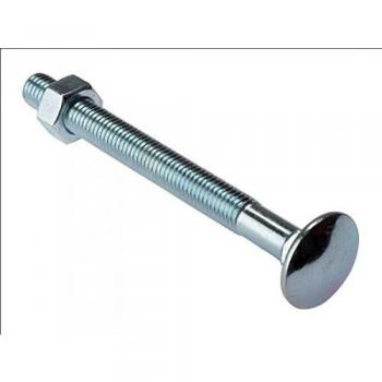 Forgefix Carriage Bolt & Nut ZP M8 x 130mm Bag 10 FORCB8130G