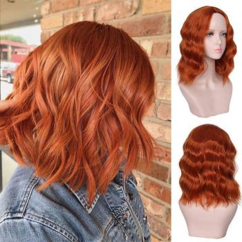 16 Inch Lake Blue Curly Water Wave Synthetic Wig