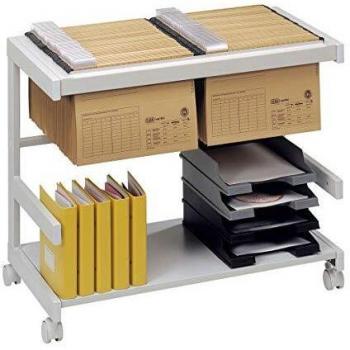 Hängemappenwagen mit Hängeregister und Ablageboden grau 810 x 430 x 670 mm