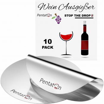 Pentaton Weinausgießer Plättchen, 10er Pack für tropffreies Einschenken