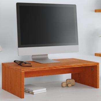 VidaXL Pine Monitor Stand Wax Brown 50x27x15 cm