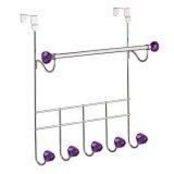 Premium Purple 5‑Hook Door Hanger & Rail