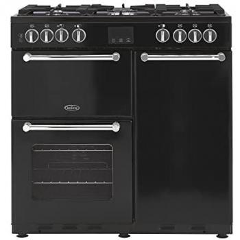Belling Kensington 90DF Cuisinière (triple four) pose libre largeur : 89.6 cm profondeur : 60 cm hauteur : 93 cm classe A noir