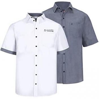 EVIN Tweelicht Blauw-Wit Overhemden Set