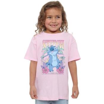 Light Pink Lilo & Stitch Island Escape T-Shirt – Size 7‑8 Years