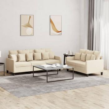 VidaXL Set Divani 2 pz con Cuscini Crema
