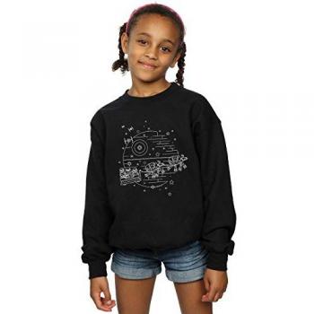 Sudadera negra para niñas con diseño de Star Wars y trineo de la Estrella de la Muerte