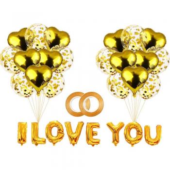 30-Piece Heart-Shaped Balloons I LOVE YOU for Valentine's Day Party