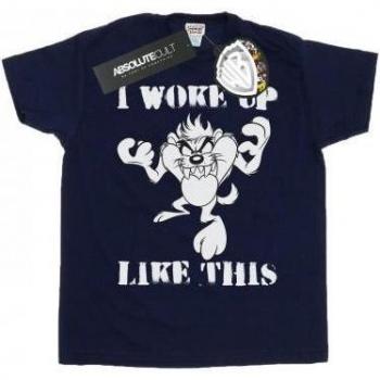 Looney Tunes Taz Baumwoll-T-Shirt für Mädchen „Ich bin so aufgewacht“ 12-13 schwarz