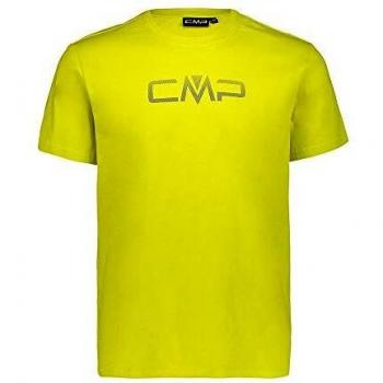 CMP Herren Basic T-Shirt – 100 % Baumwolle – Logo 30D6397P – Limeade, 48 (S)