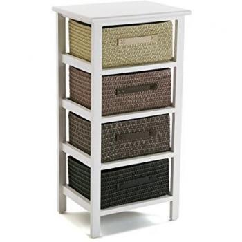 Mueble de baño auxiliar con 4 cajones, Versa Gavle, Marrón