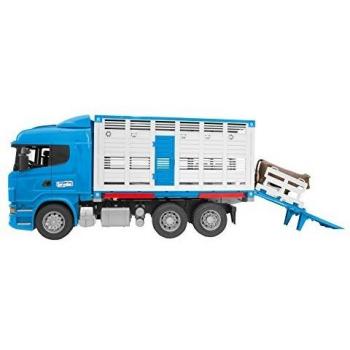 Bruder Scania R-Series camion trasporto animali con bovino