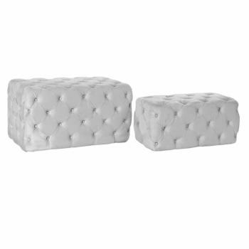 Barhocker aus grauem Samt mit MDF Holz (88 x 53 x 48 cm)