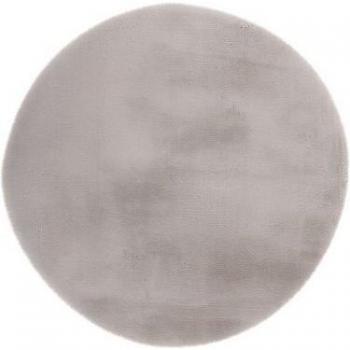 Tapis Doux Rond Rabbit Argent 120 cm