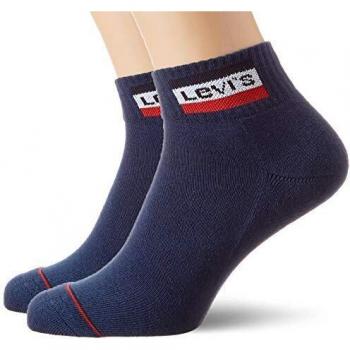 Levi's Chaussettes 144NDL Mid Cut SPRTWR Logo 2P, Bleu