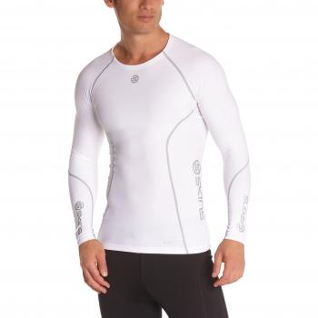 T-shirt de compression Skins A200 manches longues homme blanc FR : L