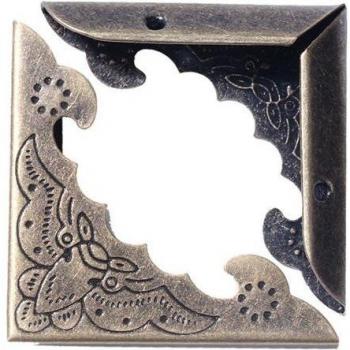 Antike Bronze Ecke Protektoren aus Eisenlegierung für Scrapbooking Alben 4cm x 4cm 30Stck