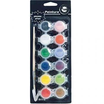Gouache Acrylique 12 x 6 ml avec pinceau