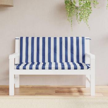 Coussins de banc lot de 2 rayures bleues et blanches