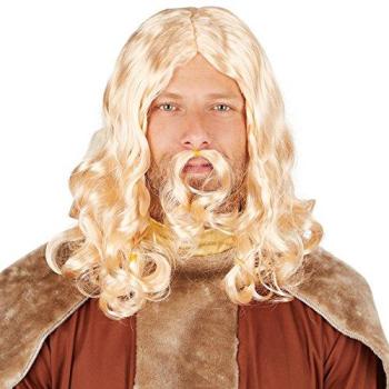 Men's Tectake Blonde Viking Wig in Sunny Yellow