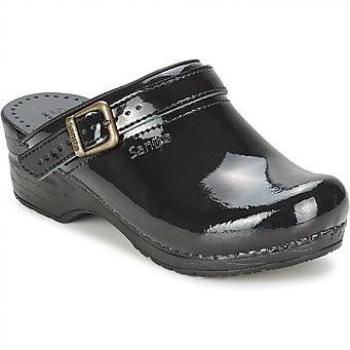 Sanita FREYA Damen Clogs Schwarz mit anatomisch geformtem Fußbett und verstellbarem Fersenriemen