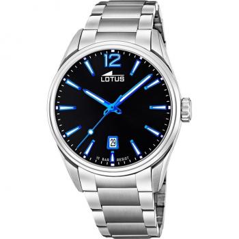 Montre Noir Quartz – Lotus 18692/6