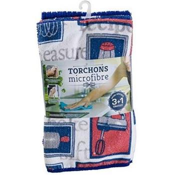 4 torchons microfibre 48x40 cm
