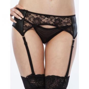 Perizoma con Garter e Design Floreale Queen Lingerie L/XL