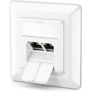 DeleyCON CAT6a Unterputz Netzwerkdose 2x RJ45 Buchse Geschirmt